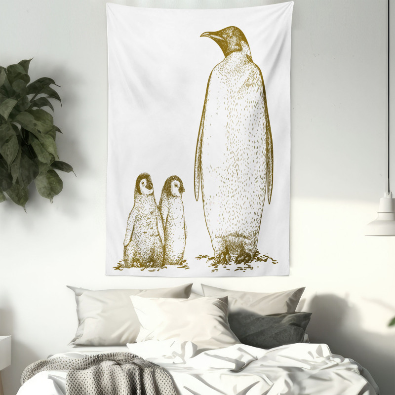 King and Baby Penguin Tapestry