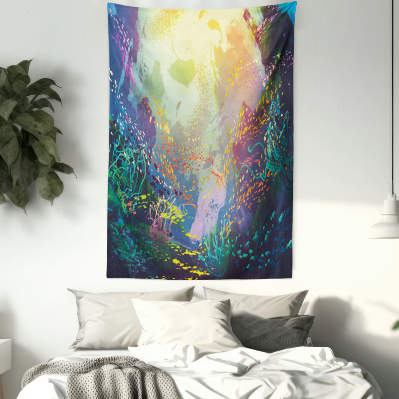 Coral Reef Aquarium Art Tapestry