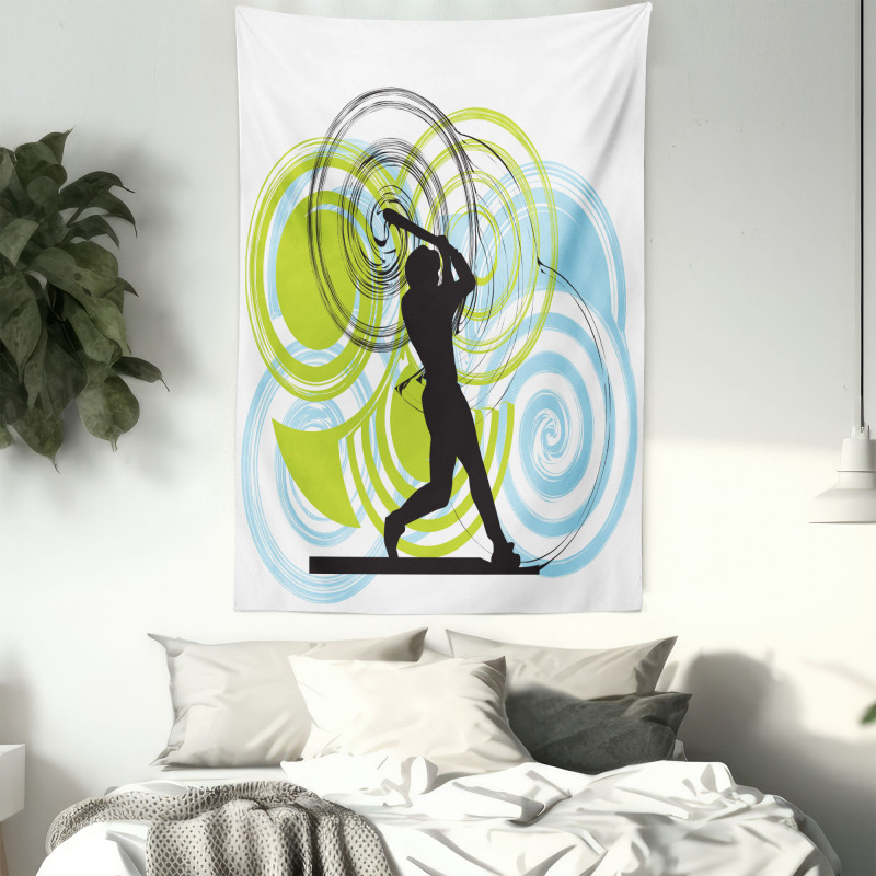 Baseball Player Circles Tapestry