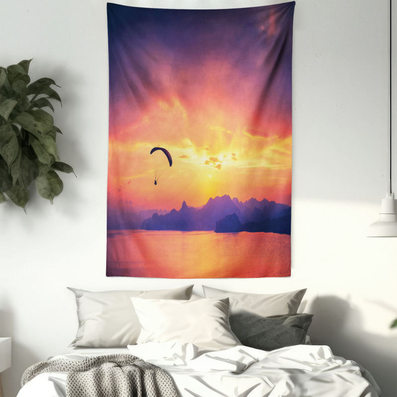 Paragliding at Sunset Tapestry