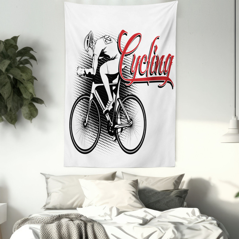 Cycling Man Sport Bike Tapestry