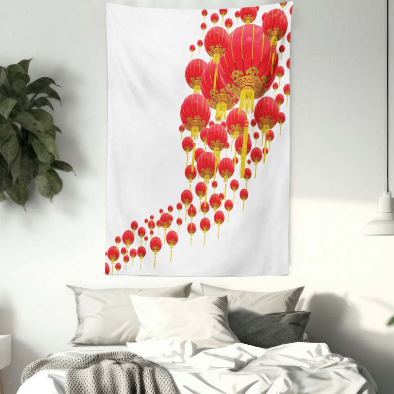 Chinese Lanterns in Sky Tapestry