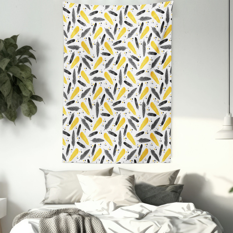 Feathers Retro Dots Tapestry
