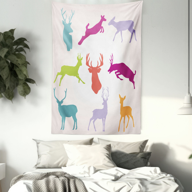 Colorful Jumping Animals Tapestry