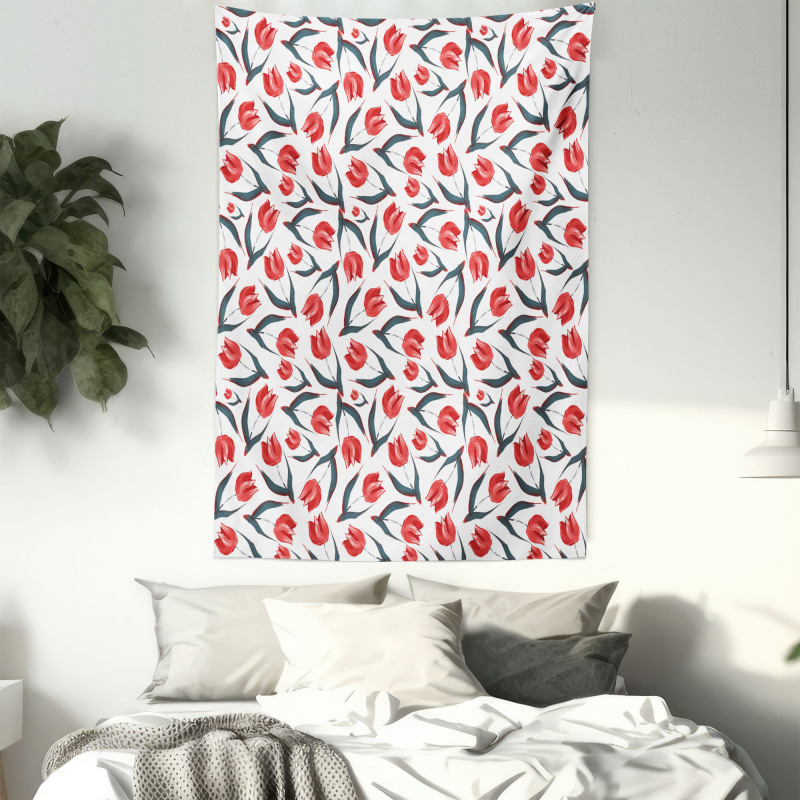 Vintage Inspired Tulips Tapestry