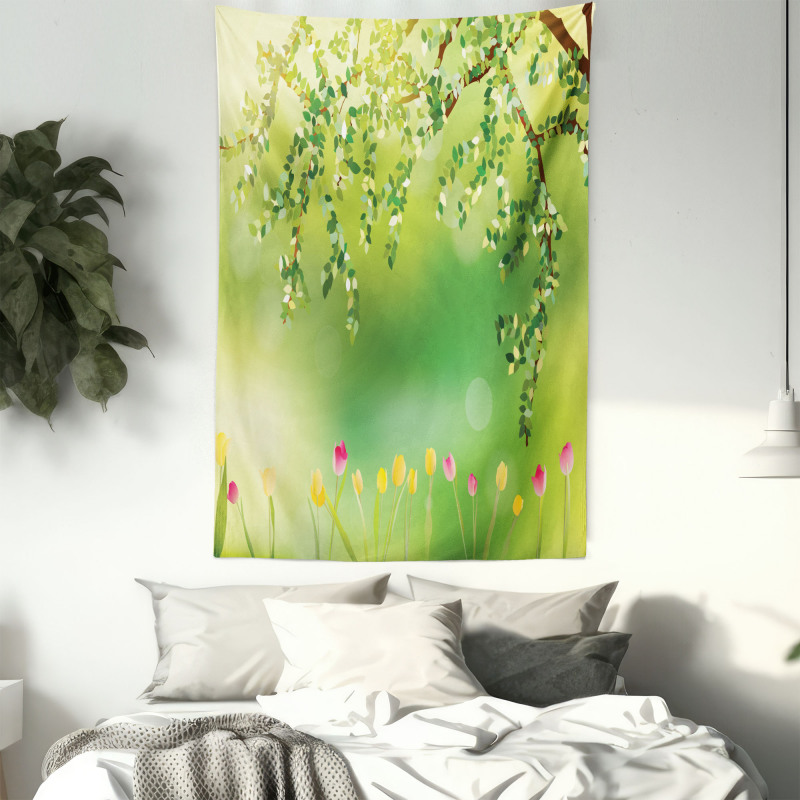 Colorful Tulips Tree Tapestry