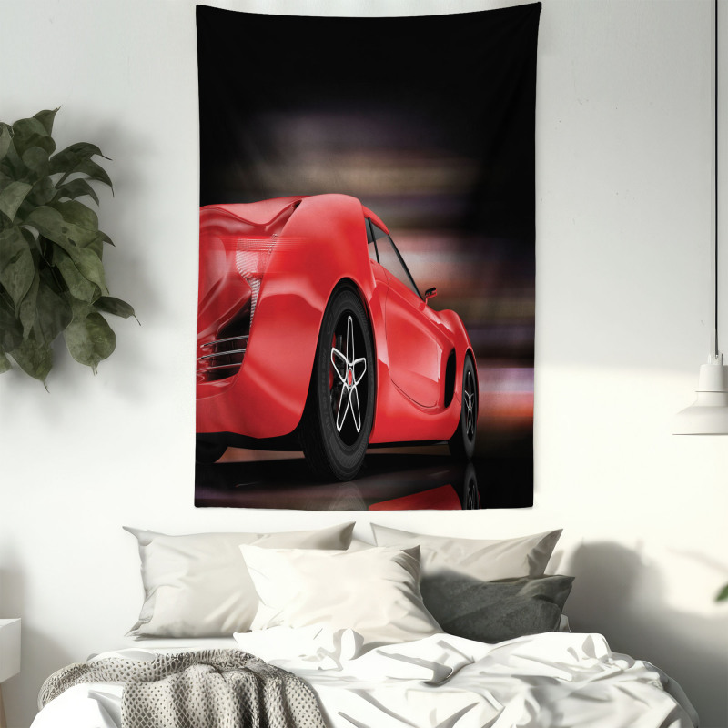 Futuristic Red Sports Tapestry