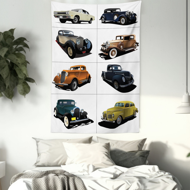 Collage of Fifties Car Tapestry