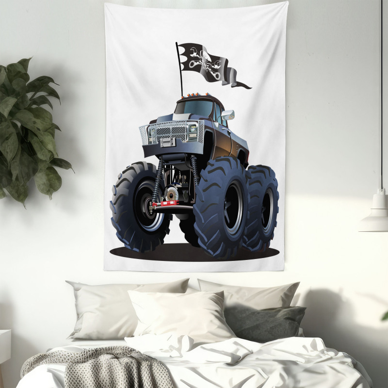 Monster Truck Pirate Tapestry