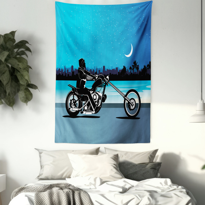 Chopper Motorcycle Tapestry