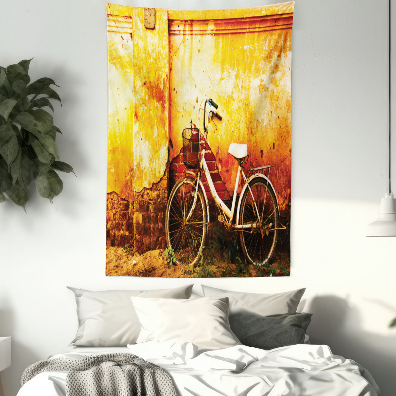 Bike Rusty Cracked Wall Tapestry