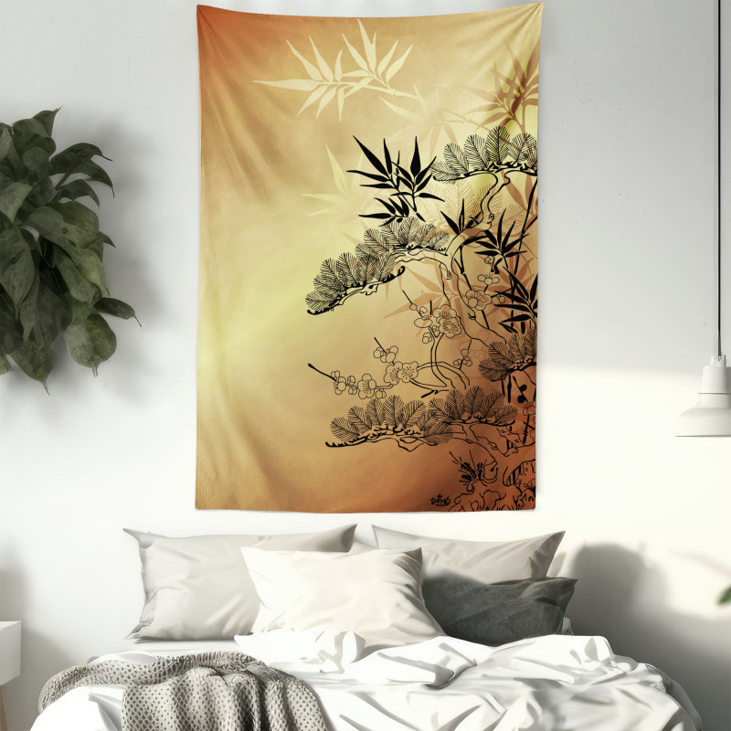 Bamboo Motifs Tapestry