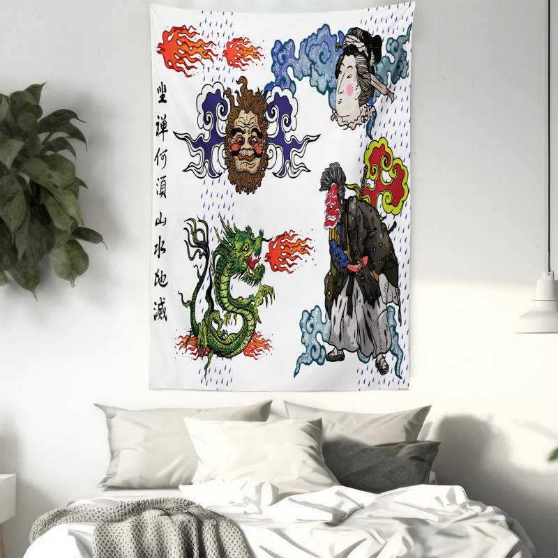 Manga Style Dragon Tapestry