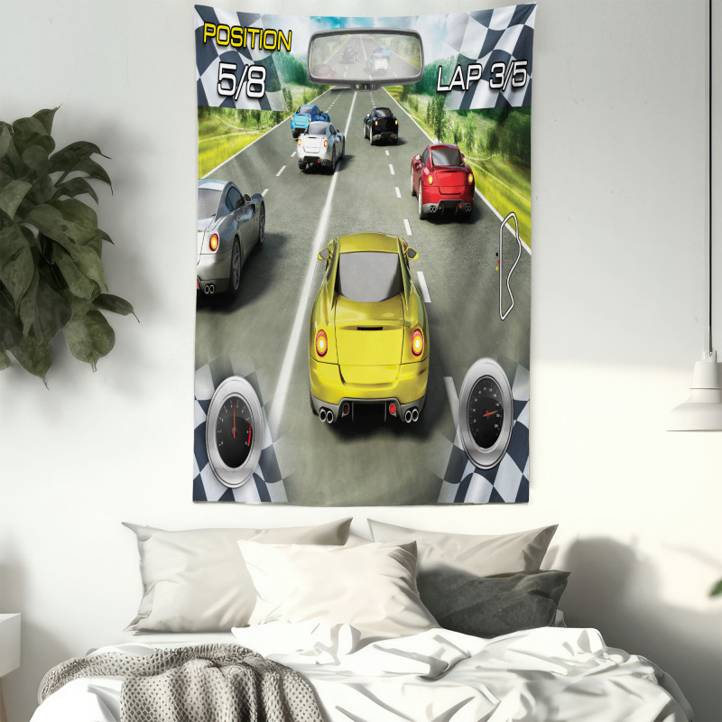 Sports Racing Theme Tapestry