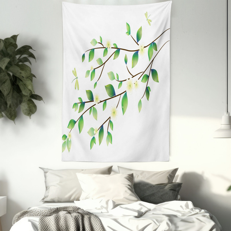 Flower and Dragonflies Tapestry