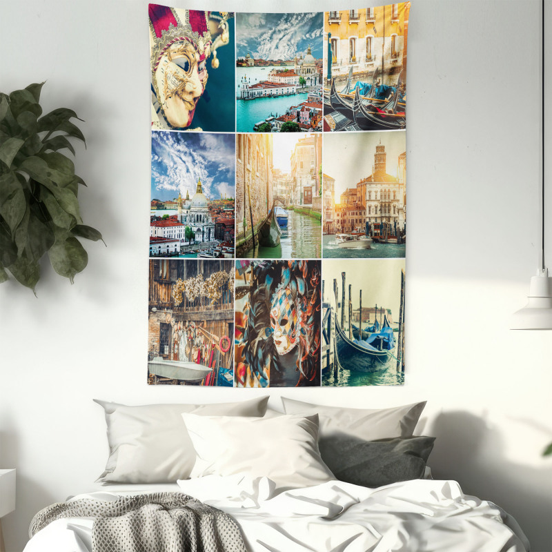 Venice Masks Canals Tapestry