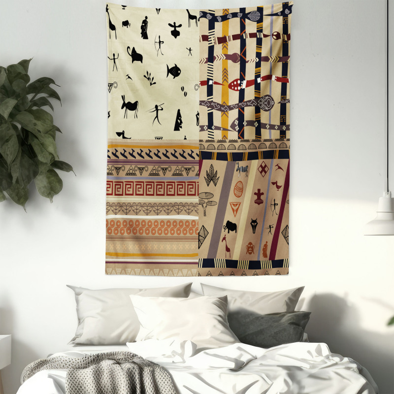 Primitive Native Animals Tapestry