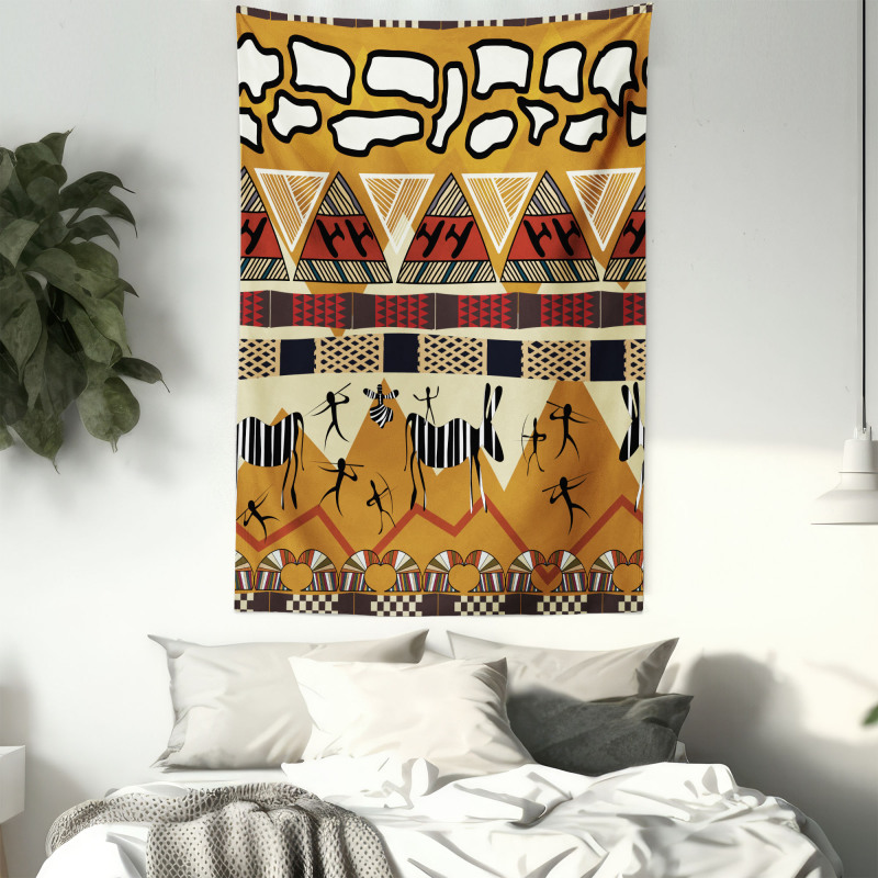 Hunt Zebra Tribe Ethnic Tapestry