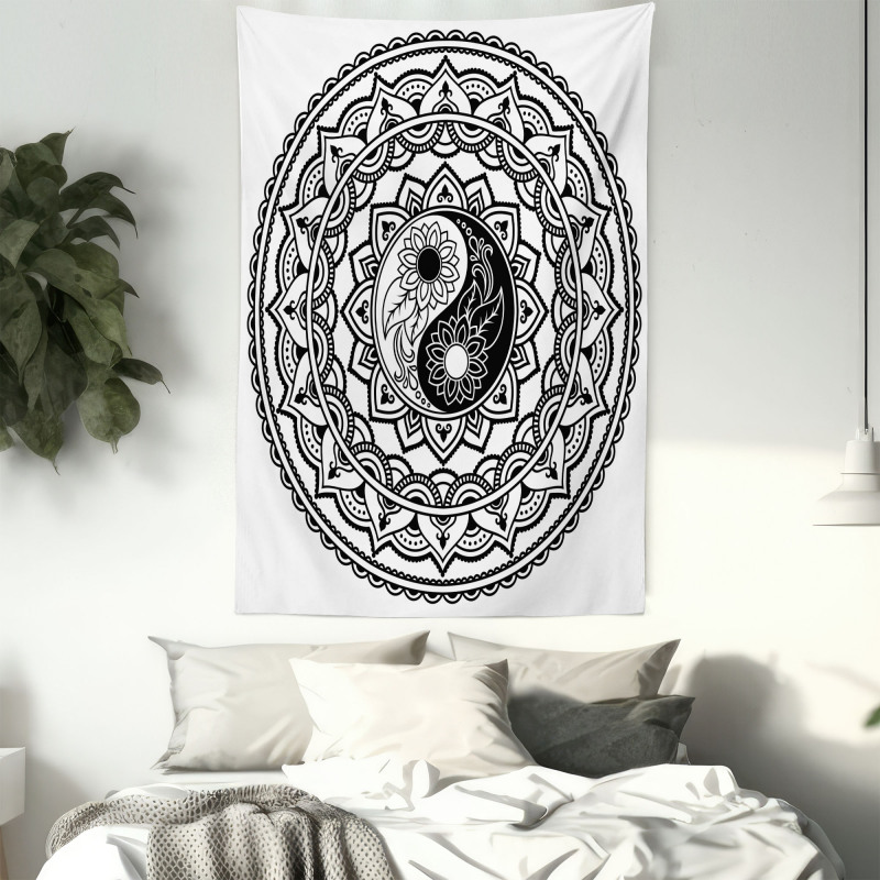 Eastern Blossom Yin Yang Tapestry