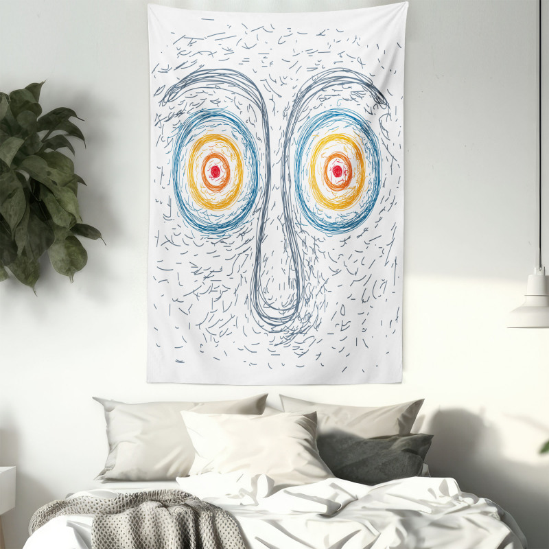 Face Hypnotic Eyes Tapestry