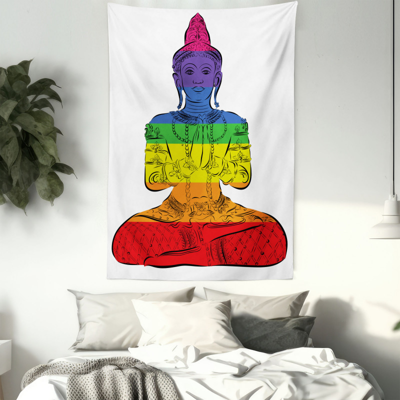 Sitting Rainbow Meditation Tapestry