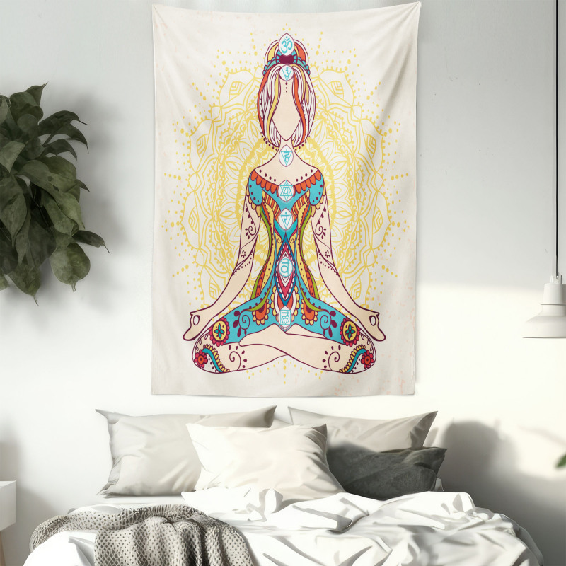 Lotus Pose Inner Peace Tapestry