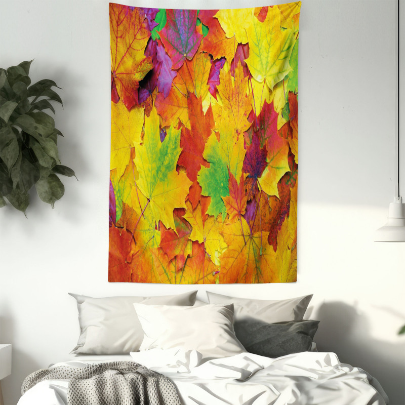 Colorful Maple Leaves Tapestry