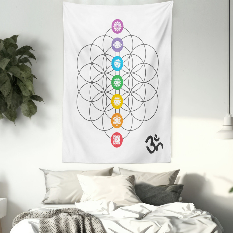 Chakra Point Rings Tapestry
