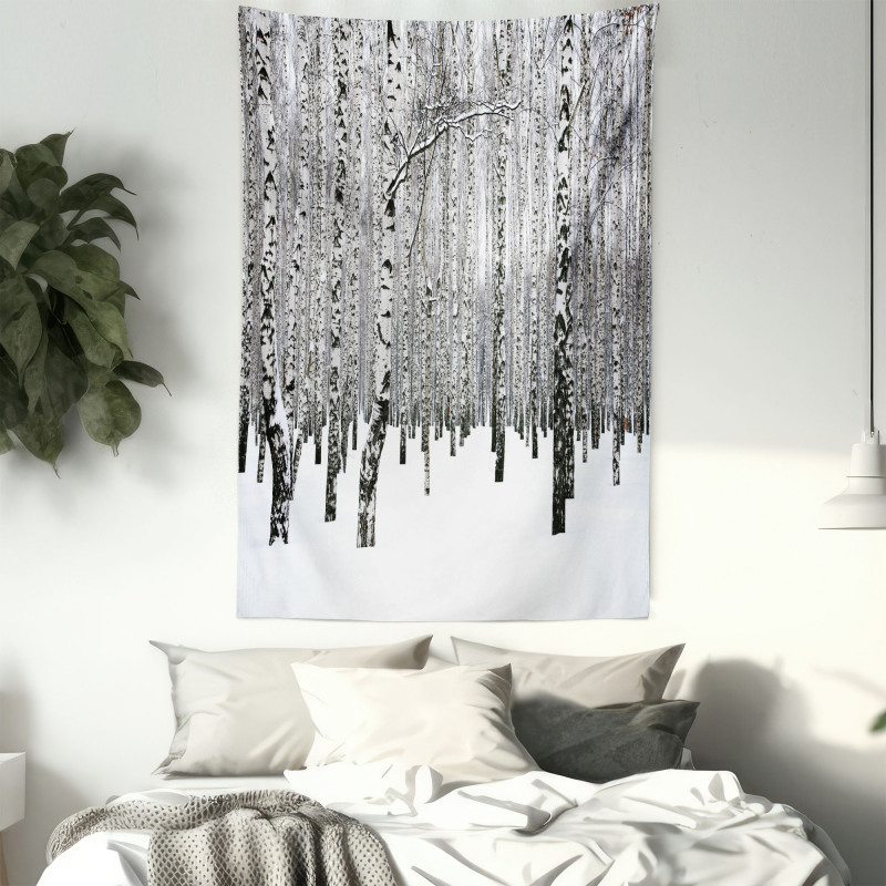 Snowy Forest Photo Woodland Tapestry