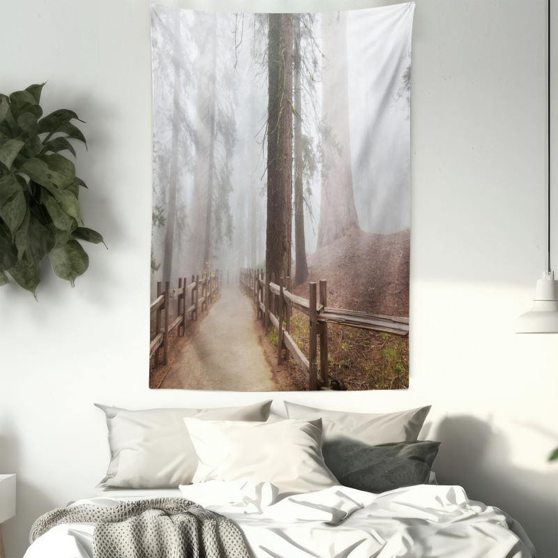 Forest in Foggy Morning Tapestry
