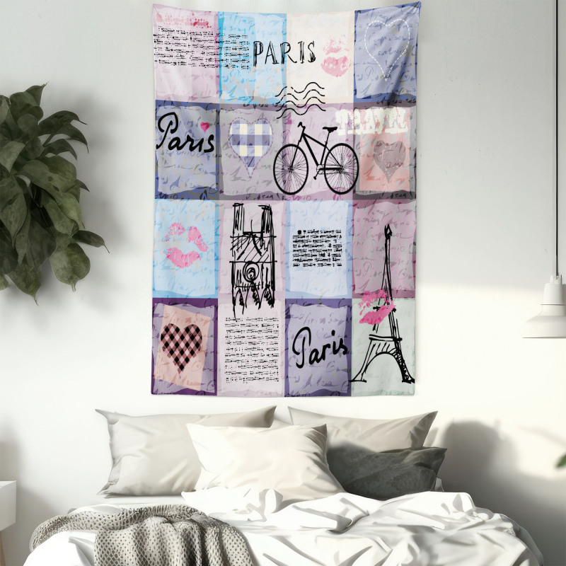 Eiffel Tower Love Letter Tapestry