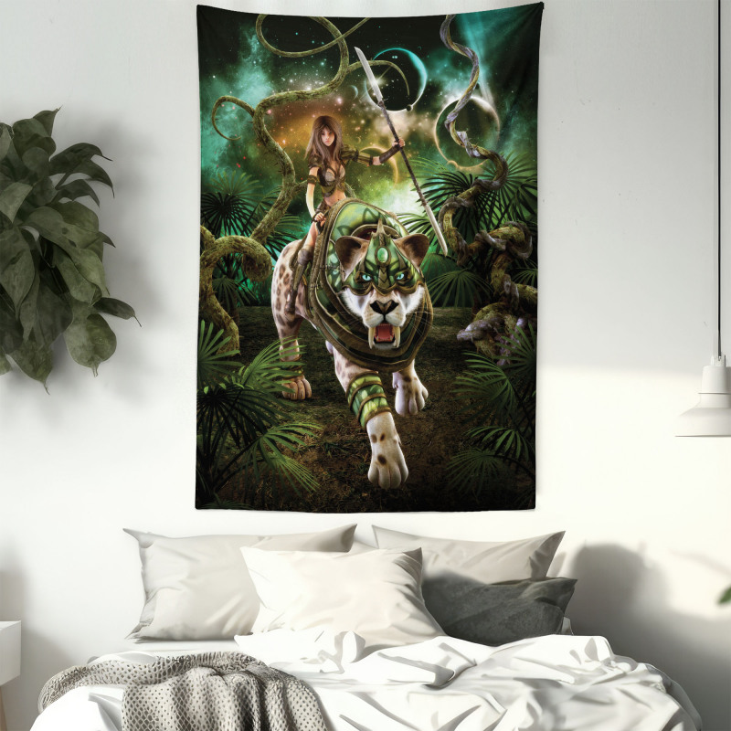 Fantasy Tiger Galaxy Tapestry