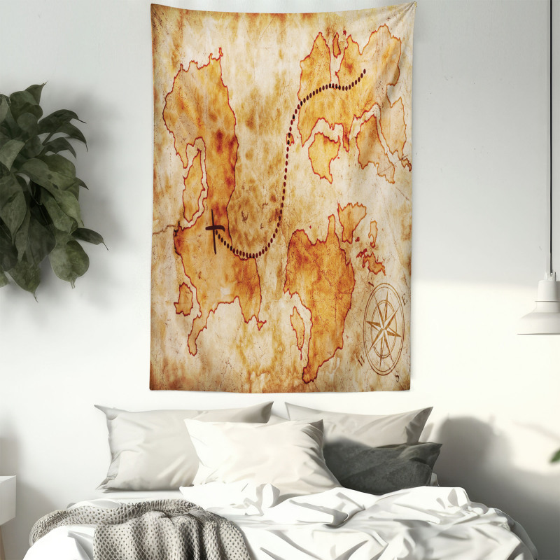 Grunge Map Tapestry