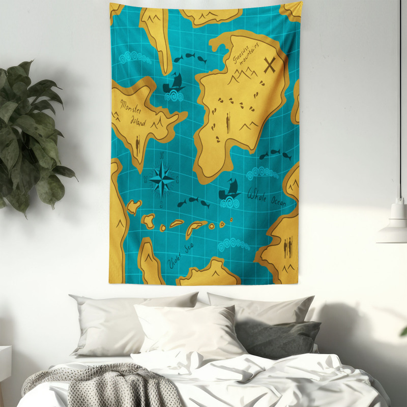 Cartoon Adventure Boats Tapestry