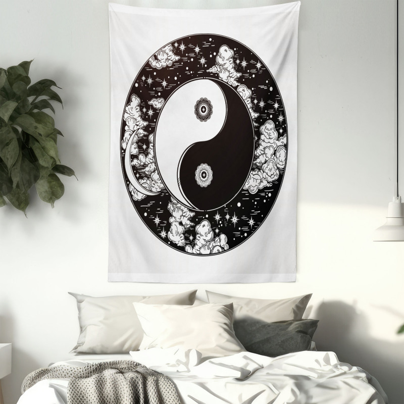 Stars Moon Night Sky Tapestry