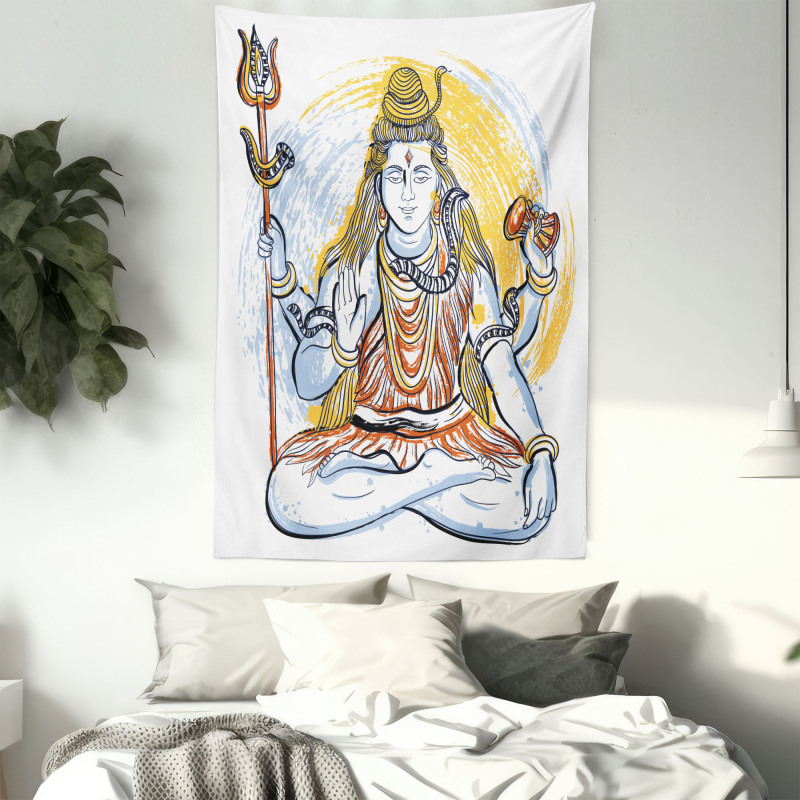 Grungy Style Meditation Tapestry