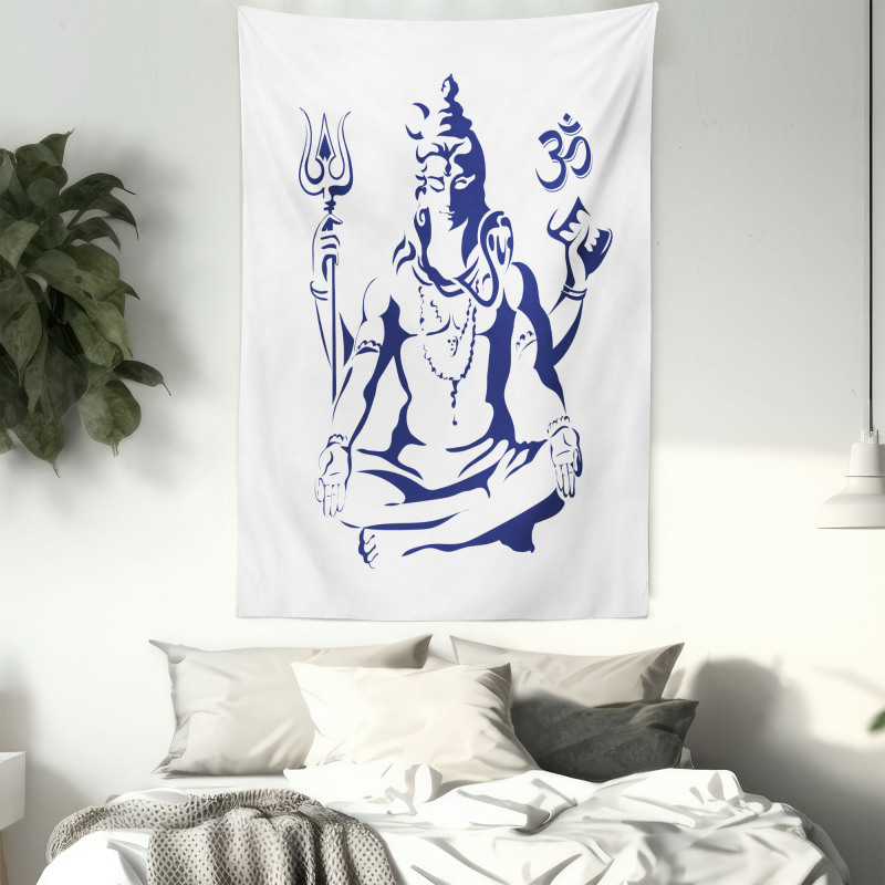 Sacred Ritual Lotus Pose Tapestry