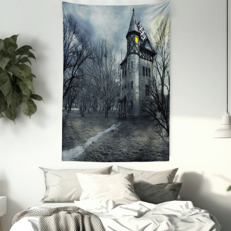 Gothic Haunted House Tapestry