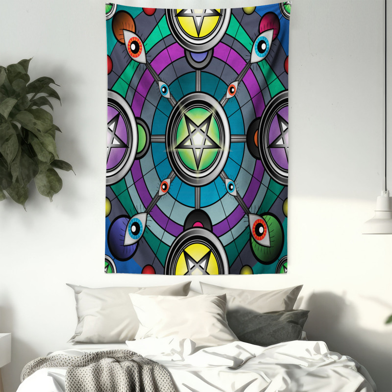 Pentagram Evil Eyes Tapestry