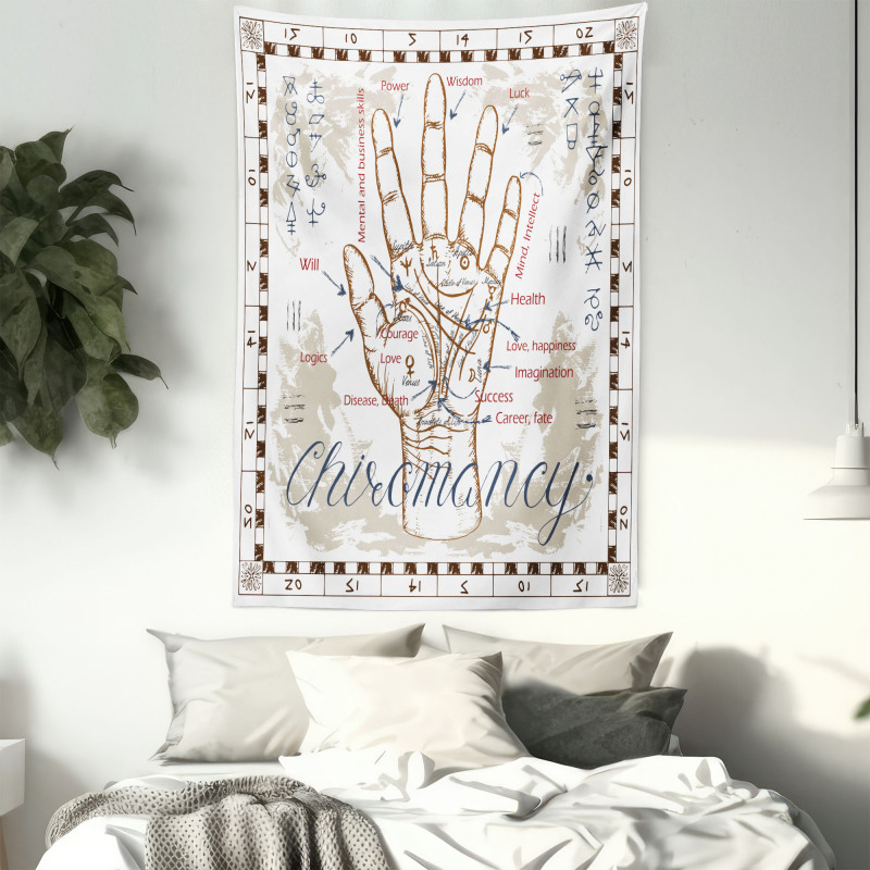Vintage Chiromancy Chart Tapestry