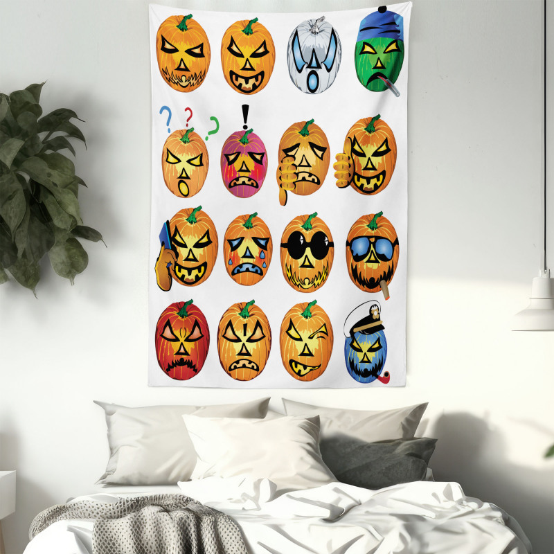 Pumpkin Emoji Tapestry