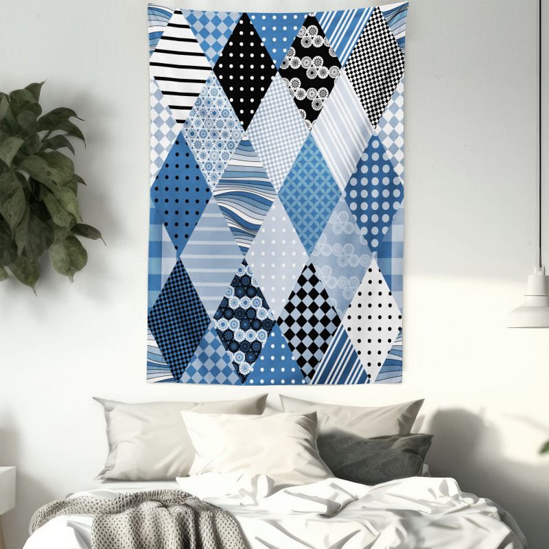 Diamond Shaped Patchworks Tapestry