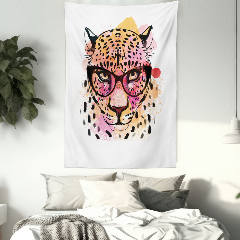 Modern Hipster Leopard Tapestry