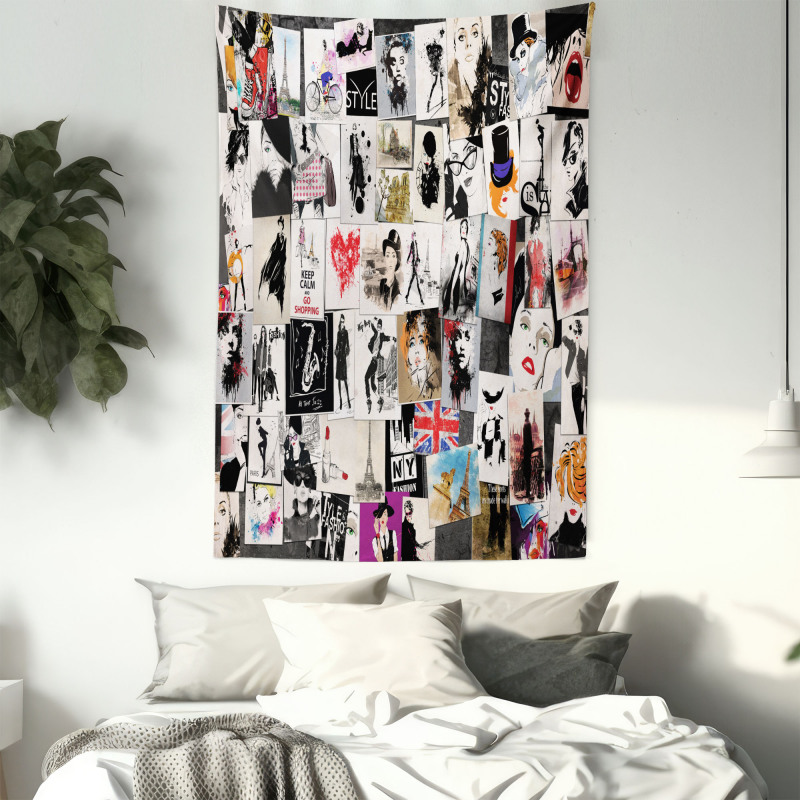 Collage Fashion Modern Tapestry