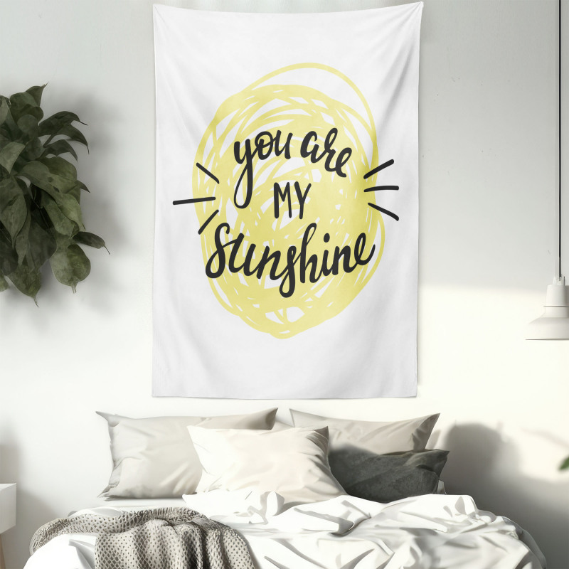 Hand Drawn Sun Romance Tapestry