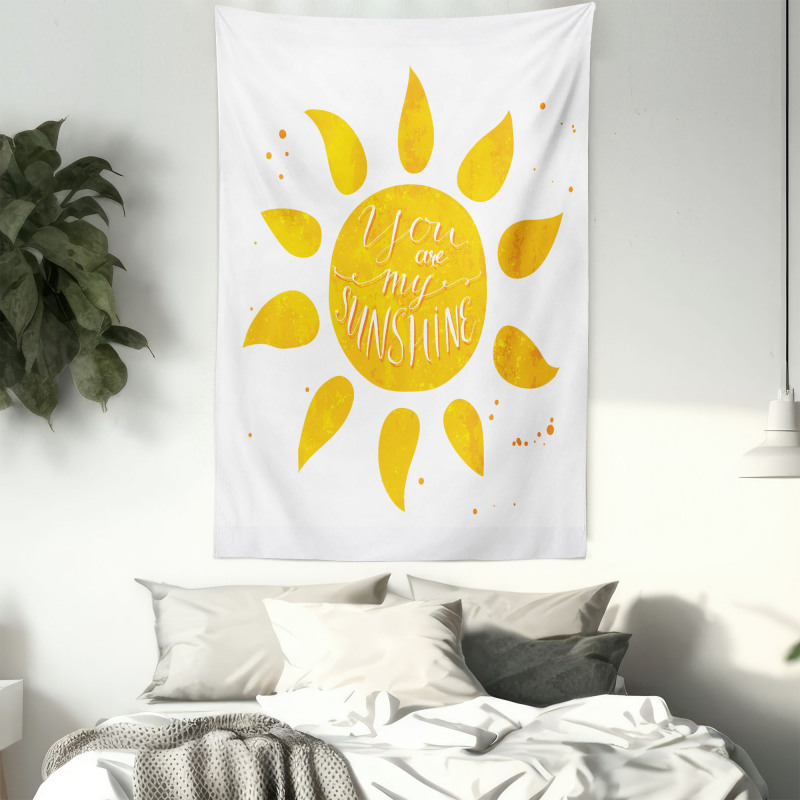 Sun Romance Words White Tapestry