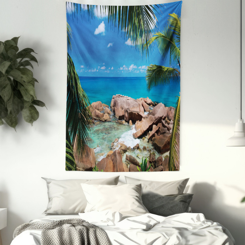 Palm Tree Coastline Tapestry