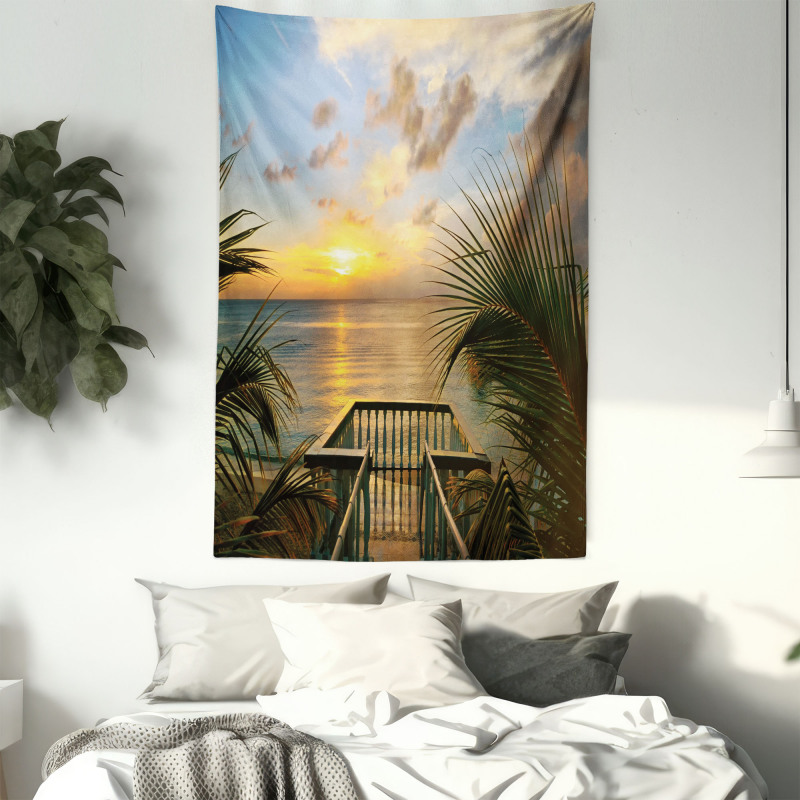 Palms Sunset Scenery Tapestry