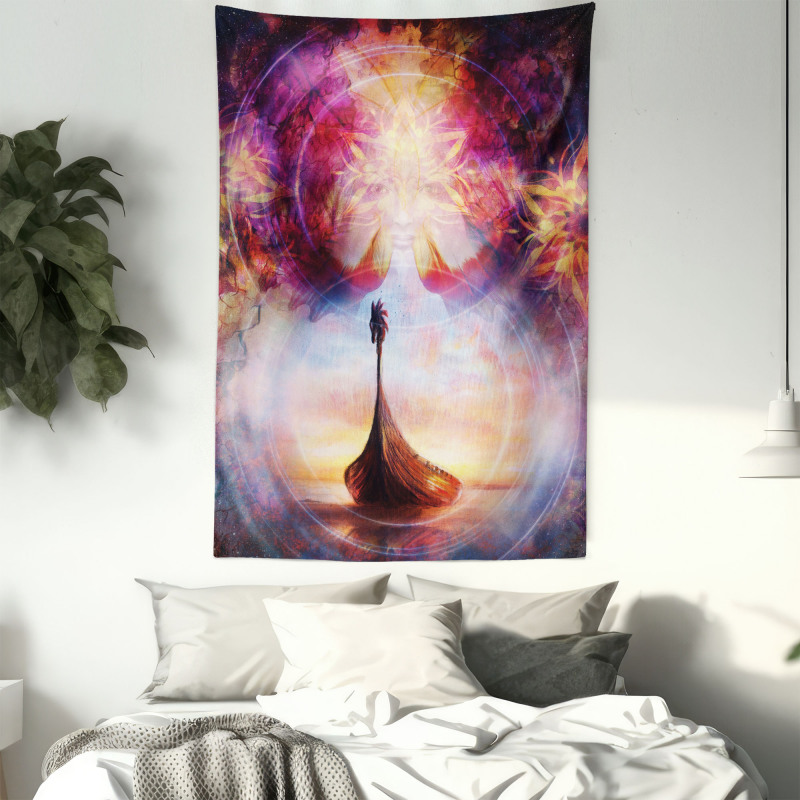 Dragon Head Boat Violet Tapestry