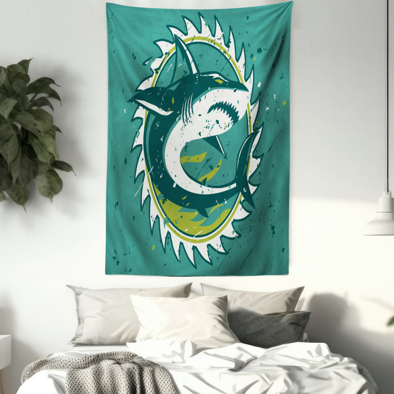 Shark Hunter Marine Art Tapestry